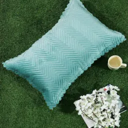 Hosta Homes Velvet Fabric Laser Cut Pillow Cover Pack Of 1 By Hosta Homes-image-34