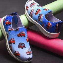 PU-PINE Unisex Kids A pair of round toe blue sneakers-image-6