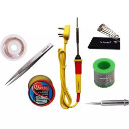 Fadman Beginner Basic 7 In 1 Yellow Soldering Iron Kit 25 W Corded Flat Copper, Iron & Nickle Tip-2