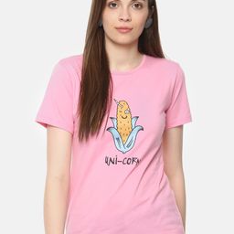 Belle Fille Women Pink Printed Round Neck T-shirt-image-50