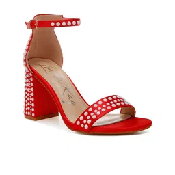 London Rag Block Sandals with Laser Cuts image 1