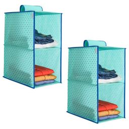 prettykrafts Green 2 Pieces Reusable 2-Shelf Hanger Closet Hanging Shelves Organisers-image-100
