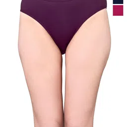 Exotica Lingerie Pack Of 3 Cotton Bikini Briefs EX RIYA-PACK OF 3-BLACK RANI PURPLE-M-picture-12