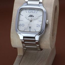 VIRAKTI Men Brass Embellished Dial & Stainless Steel Bracelet Style Straps Digital Watch MEN-23-SILVER-image-38