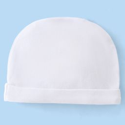 Babyhug 100% Cotton Solid Colour Cap - White-image-27
