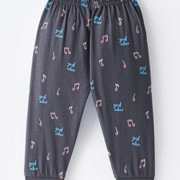 Ollypop Sinker Full Length Lounge Pant with Text Print - Dark Grey-image-44