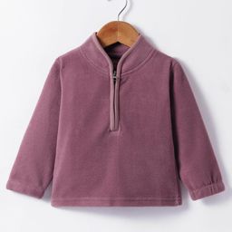 Kanvin Fleece Woven Full Sleeves Solid Colour Sweatjacket - Rose Gold-image-95