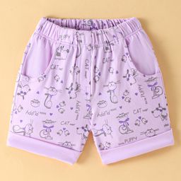 Tango Looper Above Knee Length Shorts Cat & Dog Print - Mauve-picture-19