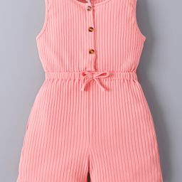 Mark & Mia Sleeveless Striped Jumpsuit With Bow Applique - Pink-image-63