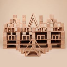 Bombay Toy Company Wooden Blocks Toy - Challenger Pack (350 Elements)-12