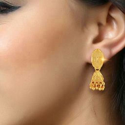 DIVASTRI Gold-Plated Artificial Beaded Contemporary Drop Earrings-37