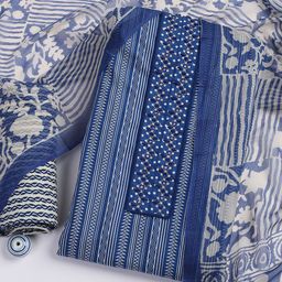 Meena Bazaar Geometric Printed Unstitched Dress Material-40