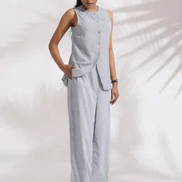 trueBrowns Striped Pure Cotton Top With Trousers-image-60