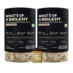 What's Up Wellness Set Of 2 ShilajIt Resin Gummies With 24 Carat GoldDust-30 Gummies Each-0