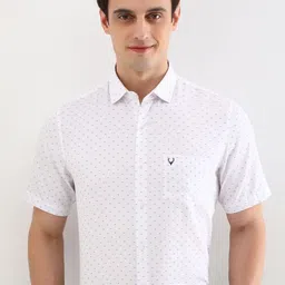 Allen Solly Men Spread Collar Geometric Printed Cotton Slim Fit Formal Shirt-picture-0