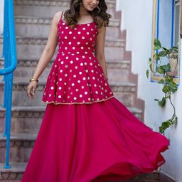 DIVASTRI Printed Sequinned Semi-Stitched Lehenga & Unstitched image 3