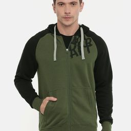 Wildcraft Men Olive Green & Black Hooded Sweatshirt-image-27