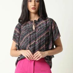 RAREISM Black Blended Floral Top-picture-18