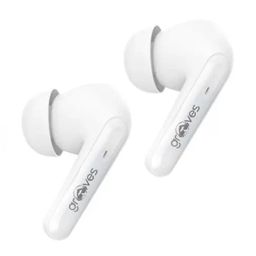 Grooves Robo Low In Ear Bluetooth Earbuds with Noise Cancellation (White, True Wireless) image 3