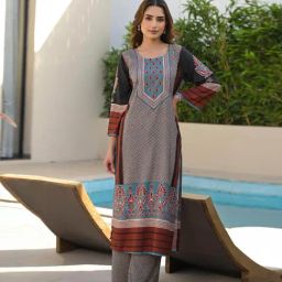 Autumnlane Multi-Color Hardik Ajra Print Regular Fit Kurta Pant Set image 3