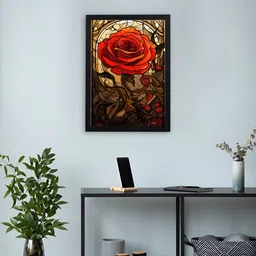 Giftii Red & Brown Printed Wooden Framed Wall Art-16