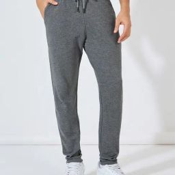 Styli Charcoal Slim Fit Solid Regular Trousers-image-33