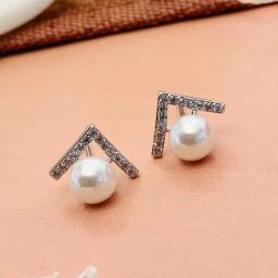 Abdesigns Stunnig Silver Plated American Diamond Stud Earrings-image-90