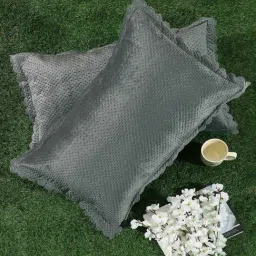 Hosta Homes Velvet Fabric Laser Cut Pillow Cover Pack Of 2 By Hosta Homes-image-45