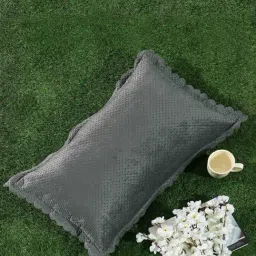 Hosta Homes Velvet Fabric Laser Cut Pillow Cover Pack Of 1 By Hosta Homes-image-66