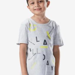 DOMYOS By Decathlon Kids Grey Printed T-Shirt-image-27