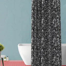 ArtzFolio Black & White Alphabet Printed Water Proof Shower Curtain-image-67