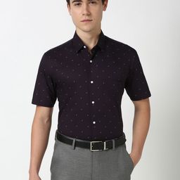 Peter England Men Spread Collar Abstract Printed Cotton Formal Shirt-image-44