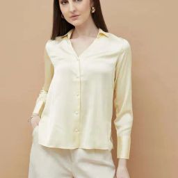 Code By Lifestyle Light Yellow Regular Fit Shirt-image-53