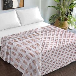 KLOTTHE Red & White Floral 150 GSM Double Bed Dohar-image-40