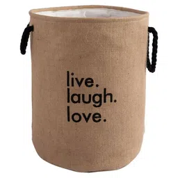 HOKIPO Beige Printed Foldable Laundry Bag-11
