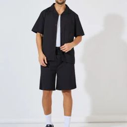 Styli Black Relaxed Fit Textured Co-Ords-picture-20