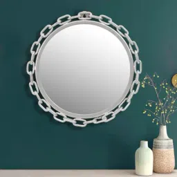 Home4U Silver & Brown Metal Mirror - Set of 1-13