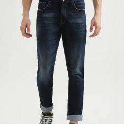 United Colors of Benetton Navy Slim Fit Lightly Washed Jeans-image-44