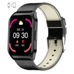 French Connection Smart Man Full Touch Smartwatch with Leather Band (Color: Black) - E17-B-picture-1