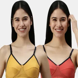Kryptic Mustard & Coral Full Coverage Everyday Bra - Pack of 2-picture-27