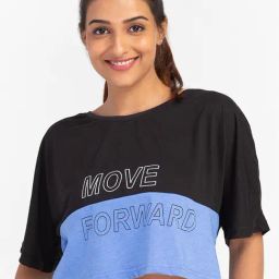 Globus Black & Powder Blue Graphic Printed Sports T-Shirt-image-30
