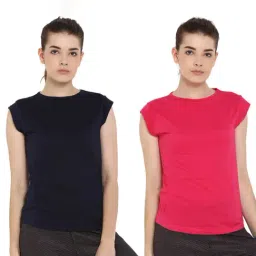 Appulse Navy & Dark Pink Cotton T-Shirt - Pack of 2-picture-47