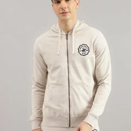 Beverly Hills Polo Club Grey Regular Fit Logo Print Pure Cotton Hooded Sweatshirt-30