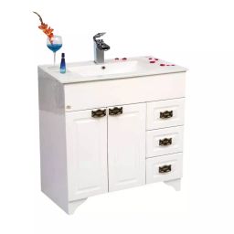 DAZZLE 810x490x830 mm PVC Membrane Finish Floor Based Vanities White Gloss, 175-C-image-44