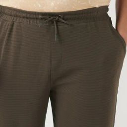 Bewakoof Brown Regular Fit Self Pattern Trackpants image 4