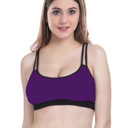 Samvar Purple Cotton Non-Wired Non Padded Minimizer Bra-picture-17