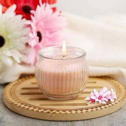 IRIS Peach Home Fragrances Peach Pomogranate Ribbed Jar Candle - Set of 3-81