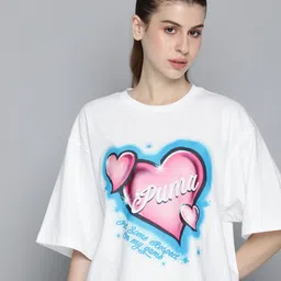 Puma Game Love Printed Drop-Shoulder Sleeves Pure Cotton Basketball T-shirt-image-20