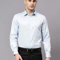 Cantabil Light Blue Regular Fit Shirt-image-57
