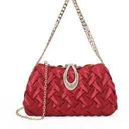 AKIKI LONDON Maroon SUTON Embellished Small Clutch-picture-31